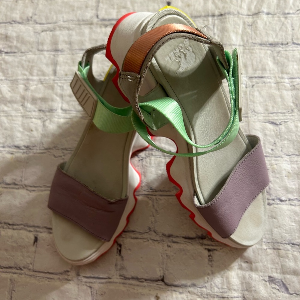 SOREL KINETIC IMPACT FULL GRAIN & TEXTILE HOOK & LOOP CLOSURE SANDALS WOMENS 8 - Picture 9 of 10